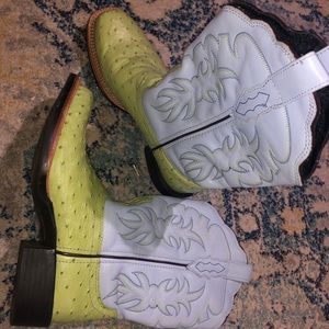 HH ostrich leather cowgirl boots.